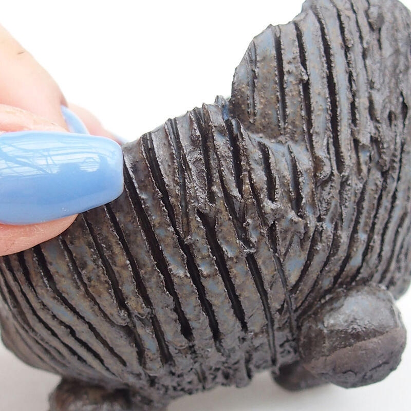 Keramikschale 8,5 x 7,5 x 6 cm , Farbe braun-blau