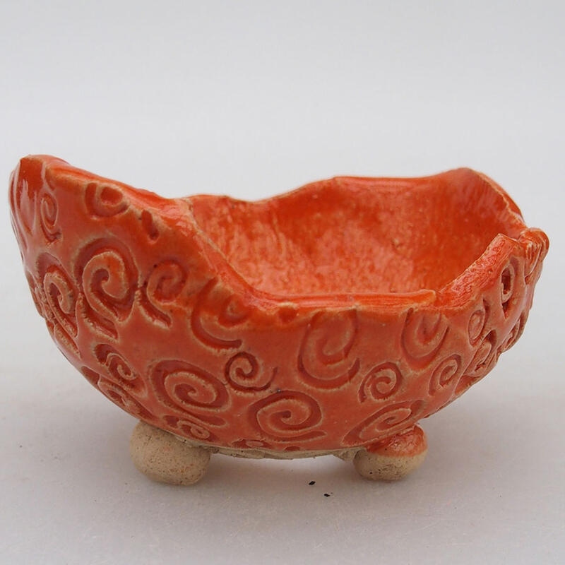 Keramikschale 8,5 x 8 x 5 cm , Farbe orange