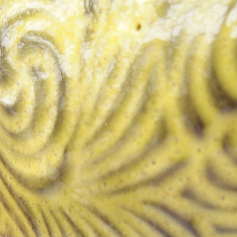 Keramikschale 8 x 8 x 5,5 cm , Farbe grün-gelb