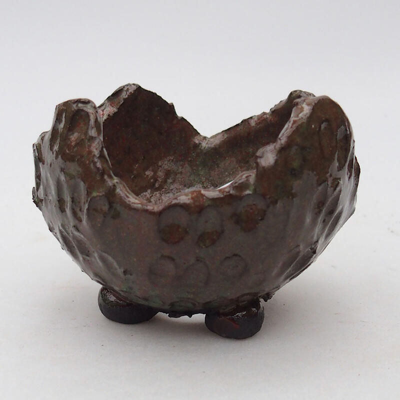 Keramikschale 8 x 8 x 6 cm , Farbe rot-grün