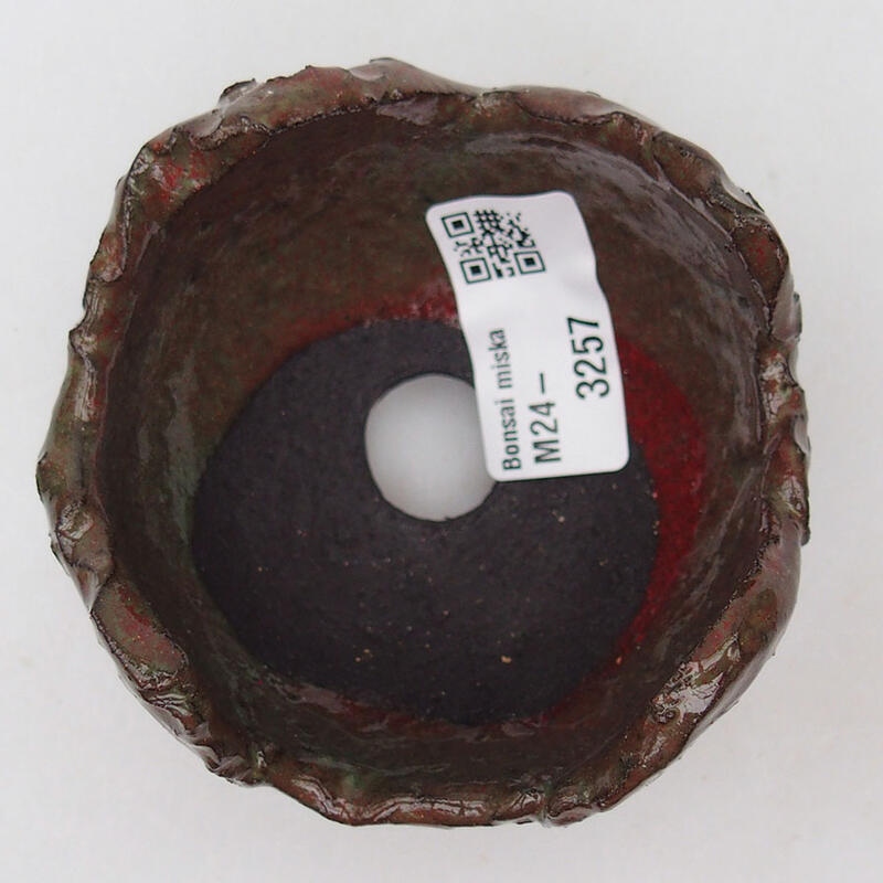 Keramikschale 8 x 8 x 6 cm , Farbe rot-grün