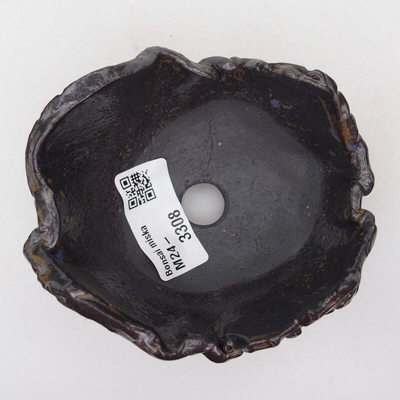 Keramikschale 9,5 x 9 x 6 cm , Farbe braun-blau