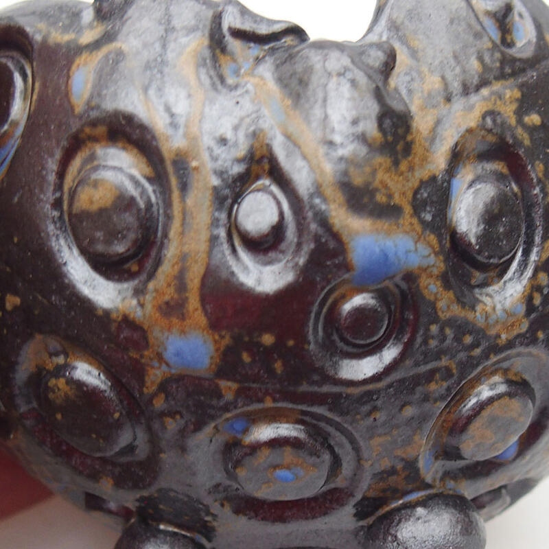 Keramikschale 9,5 x 9 x 6 cm , Farbe braun-blau