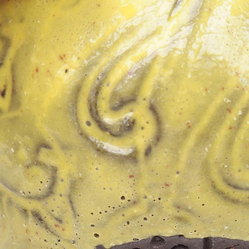 Keramikschale 9 x 8,5 x 4,5 cm , Farbe grün-gelb