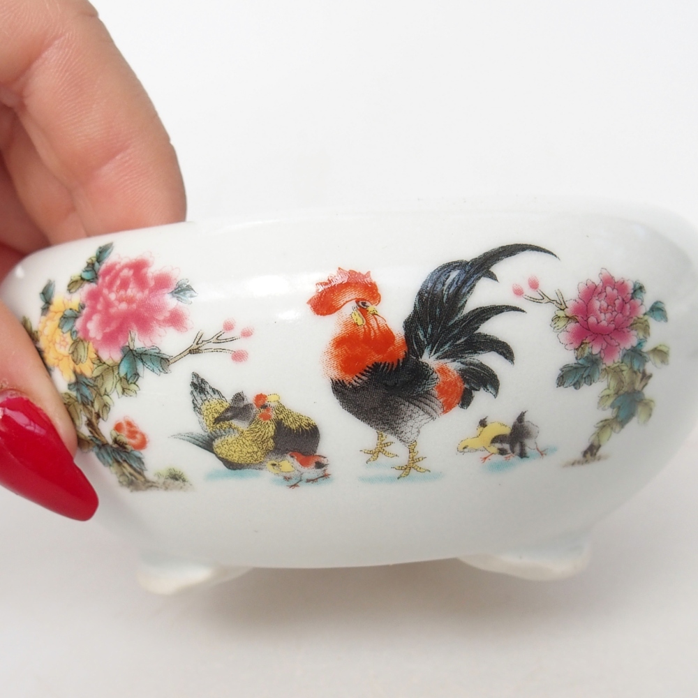 Bonsaischale aus Keramik 10 x 10 x 5 cm, Farbe weiß