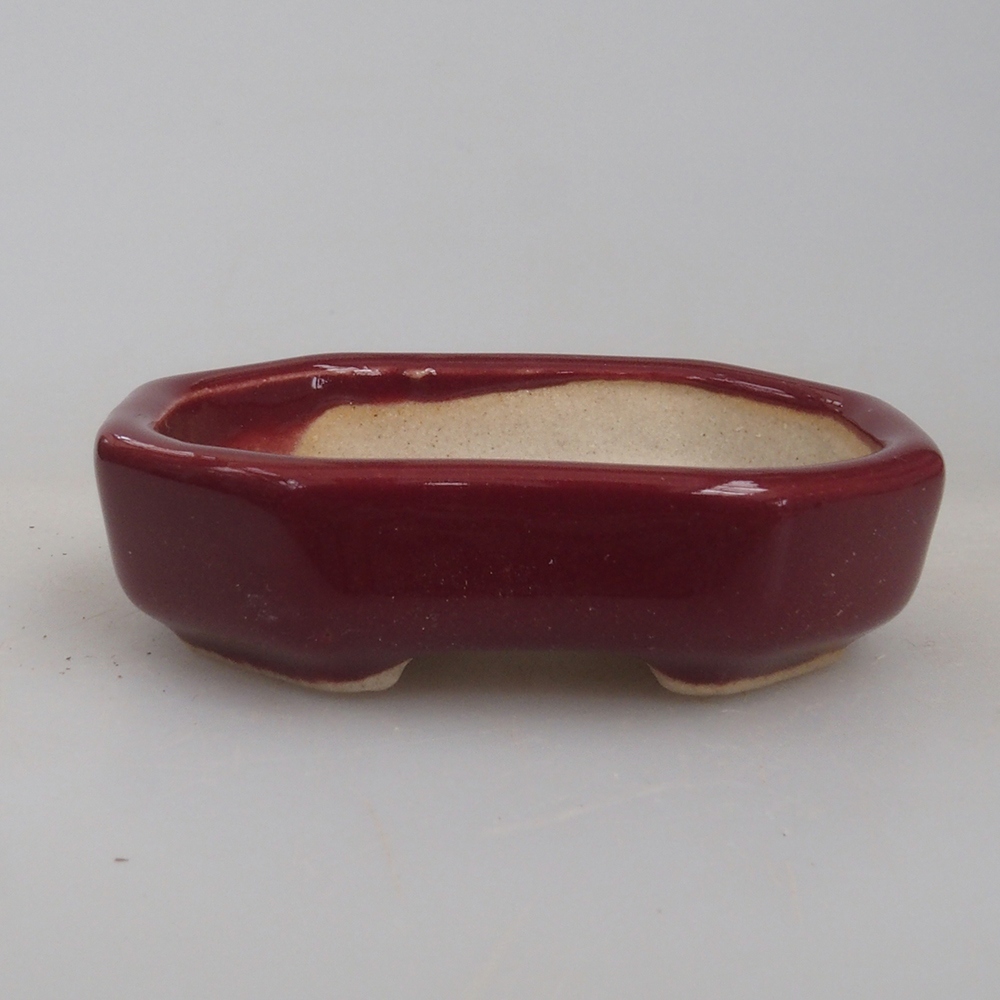 Mini-Bonsaischale 5,5 x 4 x 1,5 cm, Farbe bordeauxrot