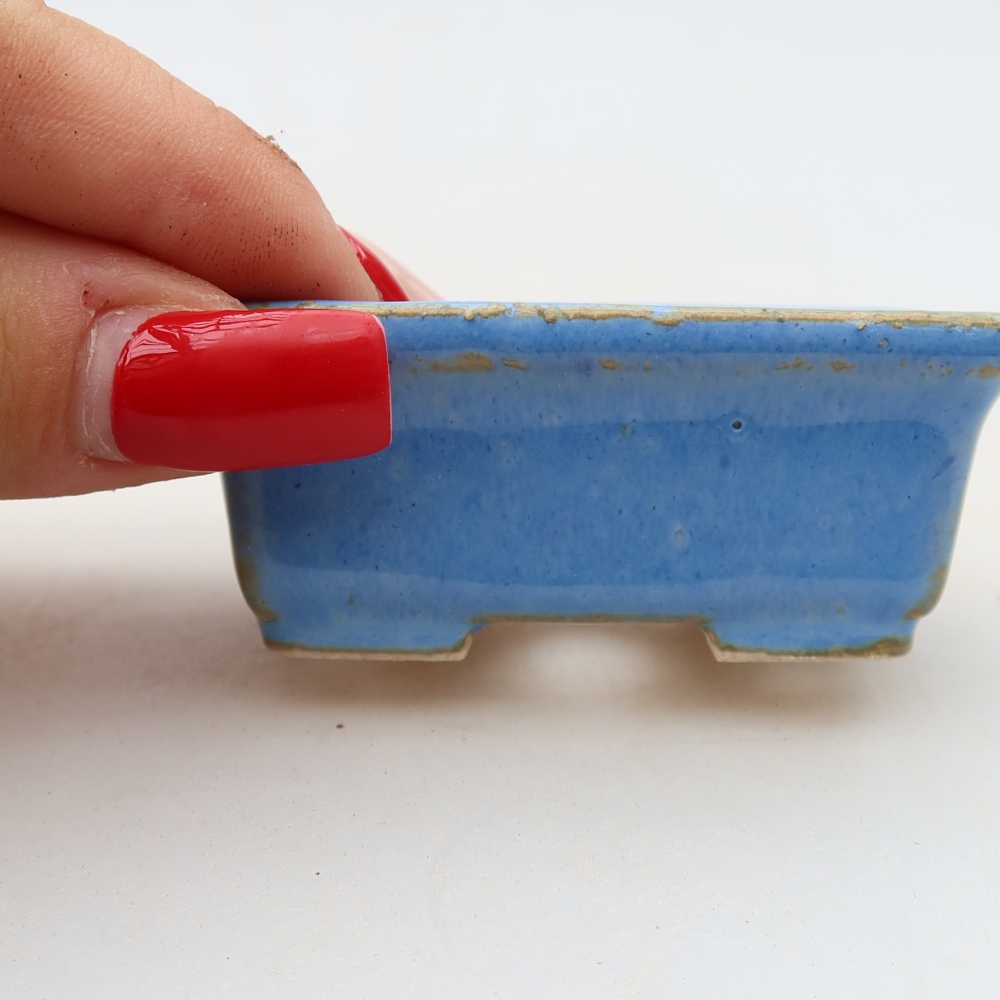 Bonsaischale aus Keramik 6,5 x 4 x 2,5 cm, Farbe blau