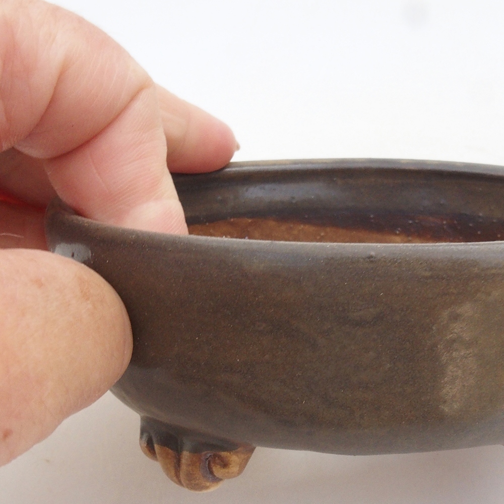 Bonsaischale aus Keramik 10 x 8,5 x 4 cm, braun