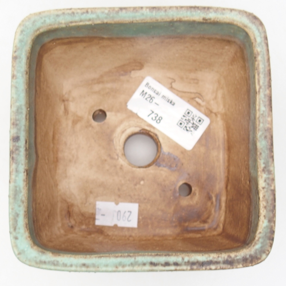 Bonsaischale aus Keramik 11 x 11 x 7 cm, grün