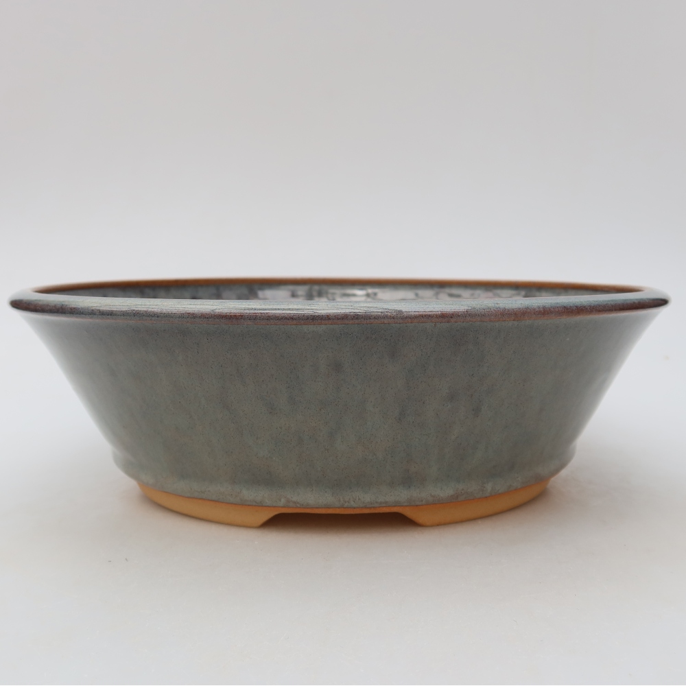 Keramik-Bonsai-Schale, 24,5 x 24,5 x 7,5 cm, Farbe: Grau