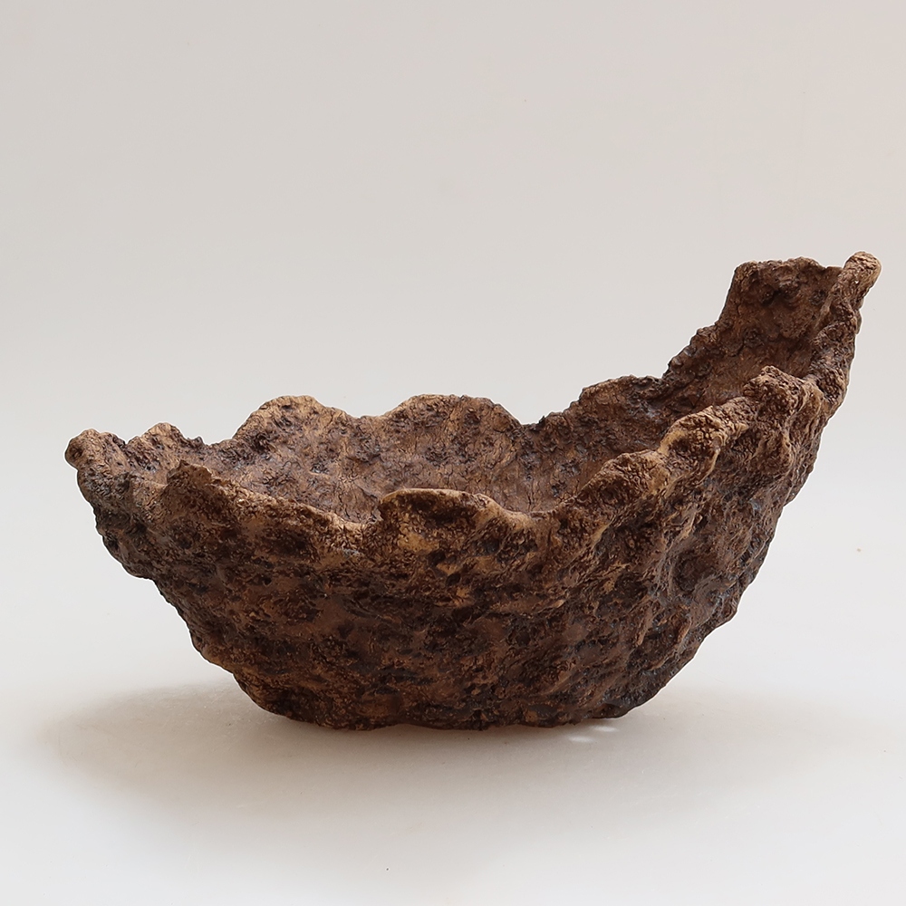 Keramikschale 22,5 x 18 x 16 cm, Farbe: braun