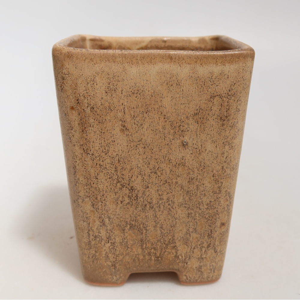Bonsai-Schale aus Keramik, 7,5 x 7,5 x 10,5 cm, Farbe: Beige