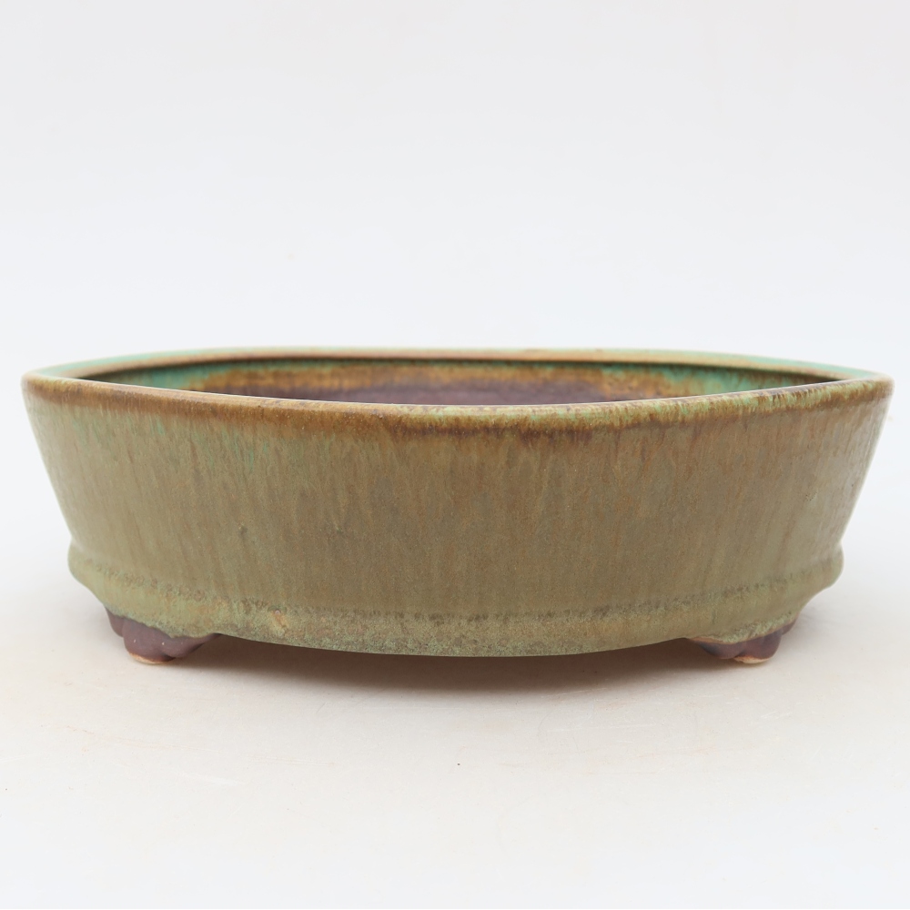 Bonsaischale aus Keramik 21,5 x 21,5 x 6 cm, grün