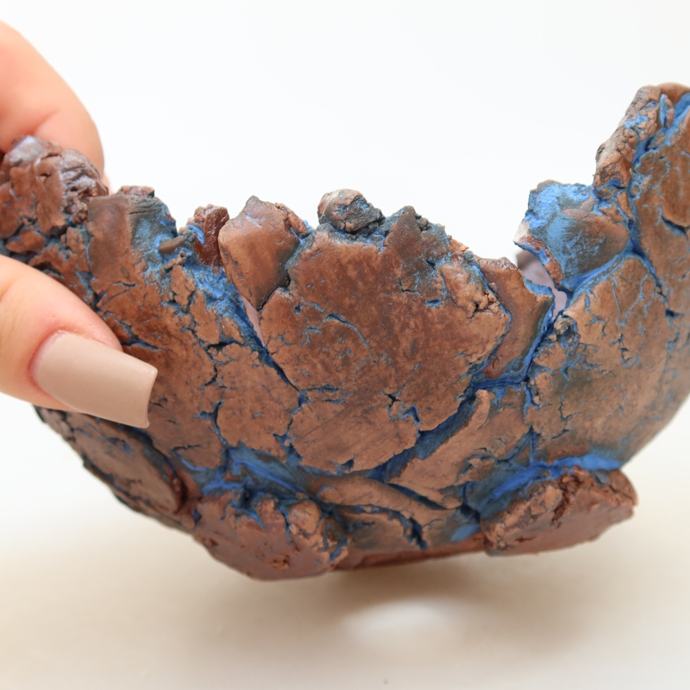 Keramikschale 14,5 × 13 × 8,5 cm, Farbe: Blau