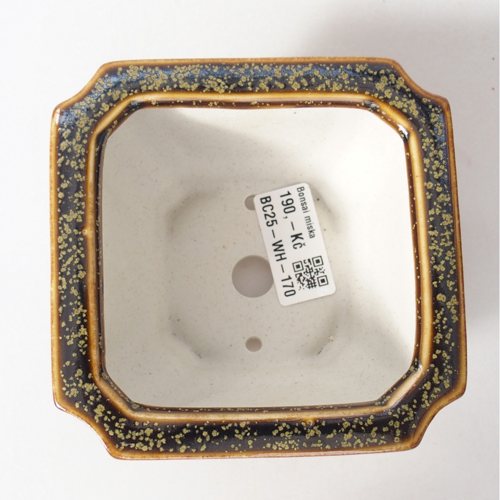 Bonsaischale aus Keramik 11 x 11 x 7 cm, gelb