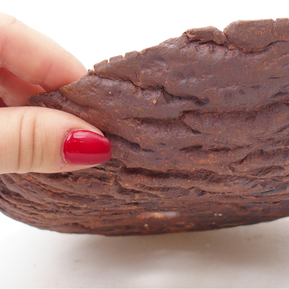 Keramikschale 22 x 18,5 x 6,5 cm , Farbe braun