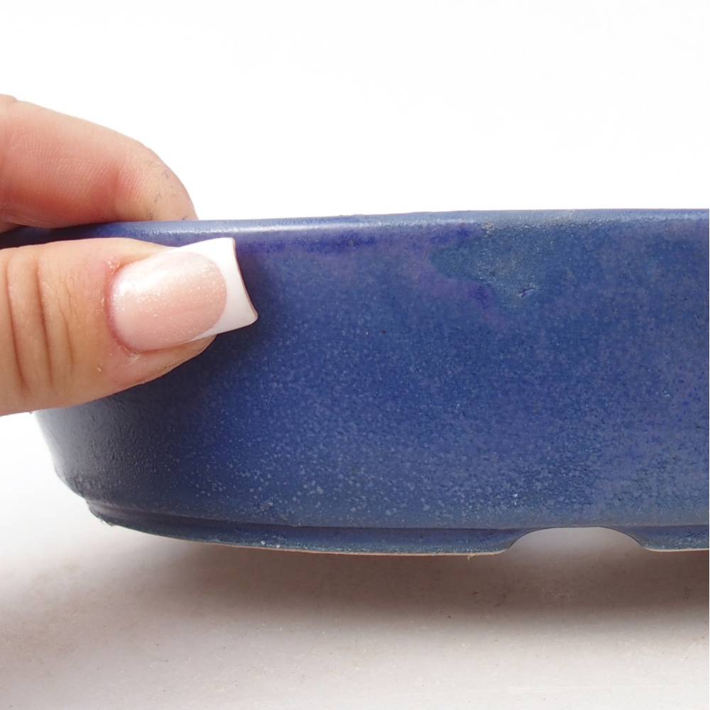 Bonsaischale aus Keramik 18,5 x 13,5 x 4,5 cm, Farbe blau
