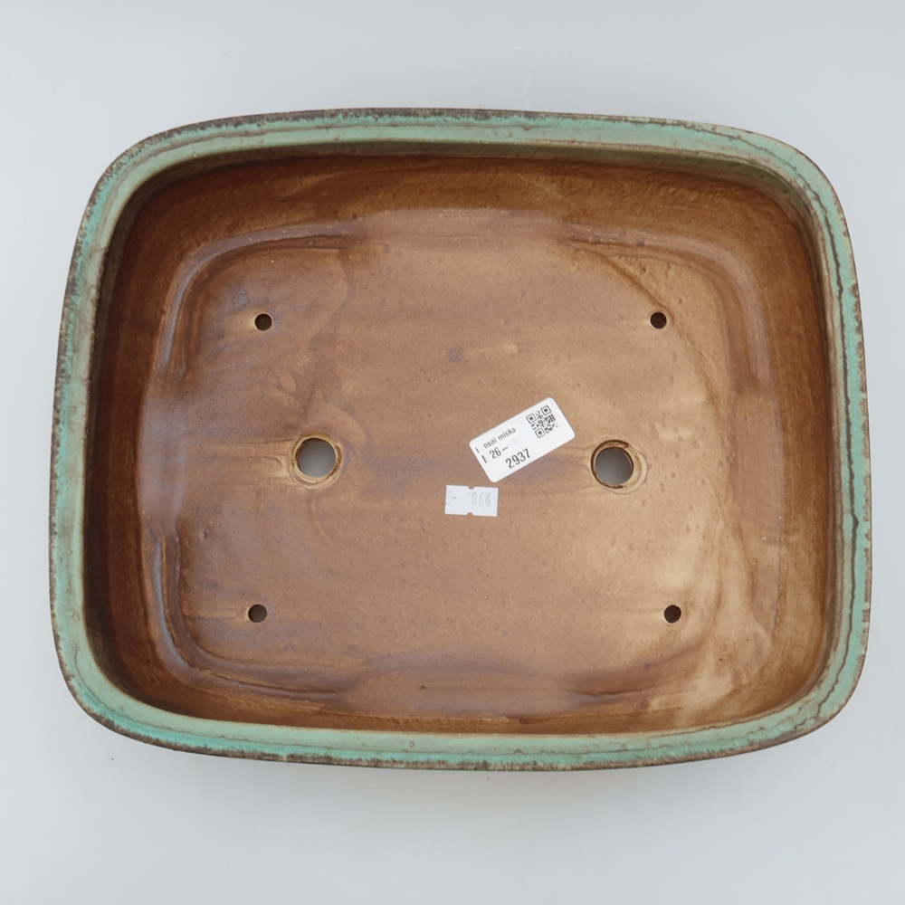 Keramik-Bonsai-Schale 30 x 24,5 x 7,5 cm, Farbe: grün