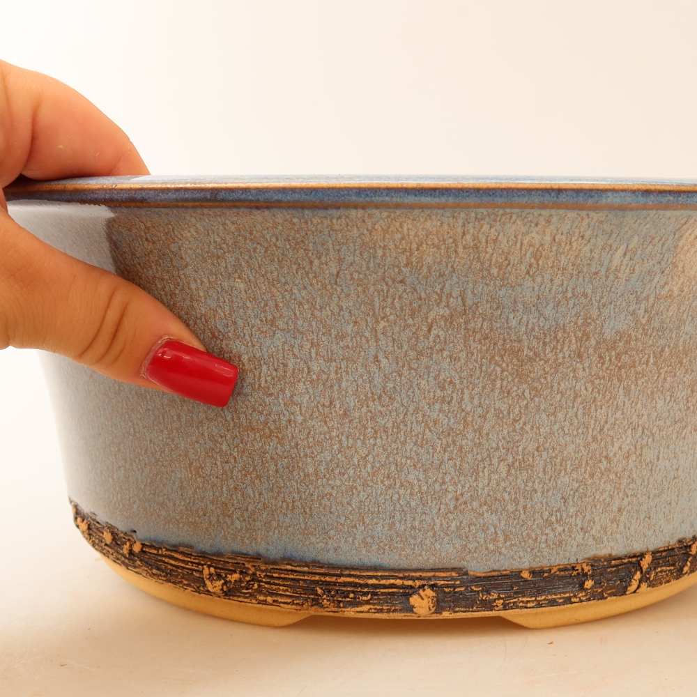 Keramik-Bonsai-Schale 28,5 x 28,5 x 10,5 cm, Farbe: Blau