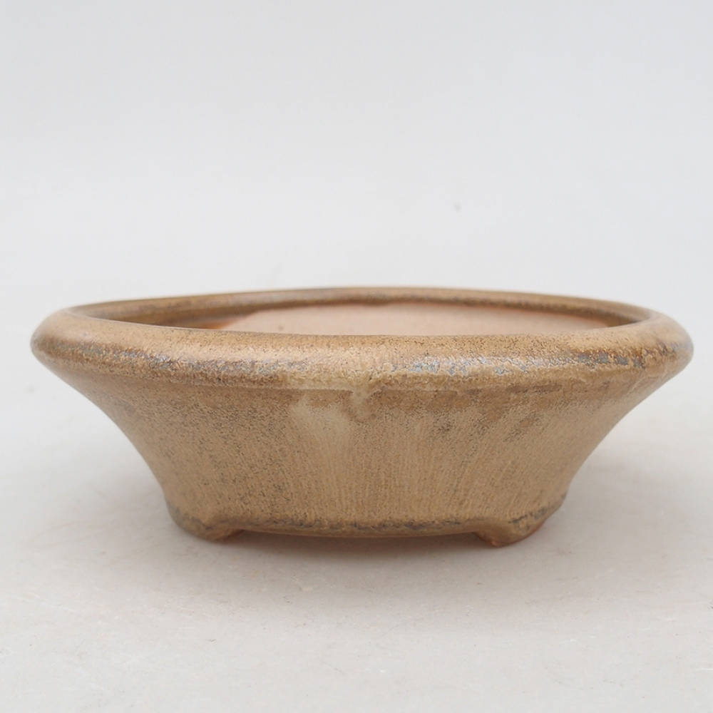 Bonsaischale aus Keramik 13,5 x 13,5 x 4,5 cm, Farbe beige