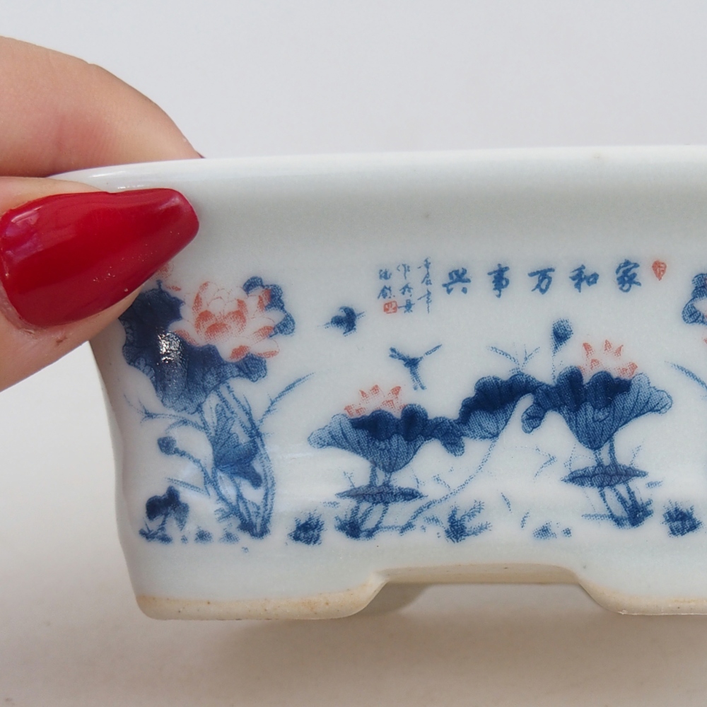 Mini-Bonsaischale 10 x 7,5 x 4 cm, Farbe weiß