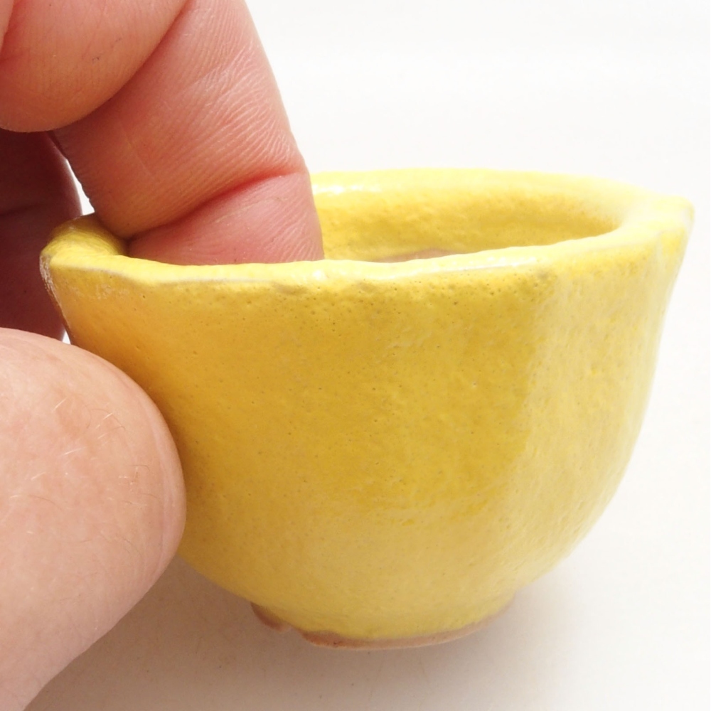 Bonsaischale aus Keramik 5 x 5 x 3 cm, gelb