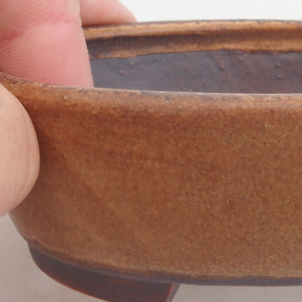 Bonsaischale aus Keramik 10 x 8,5 x 4 cm, braun