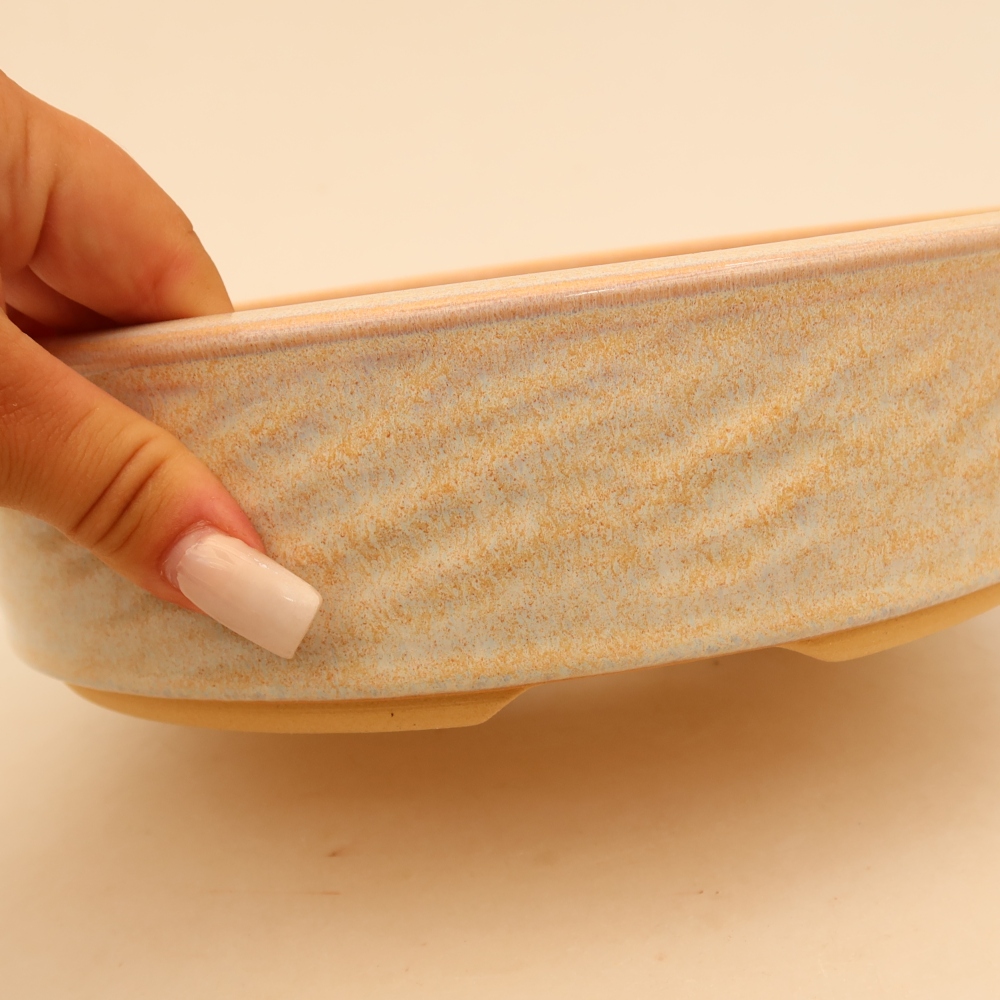 Keramik-Bonsai-Schale 23 x 23 x 6,5 cm, Farbe: Beige