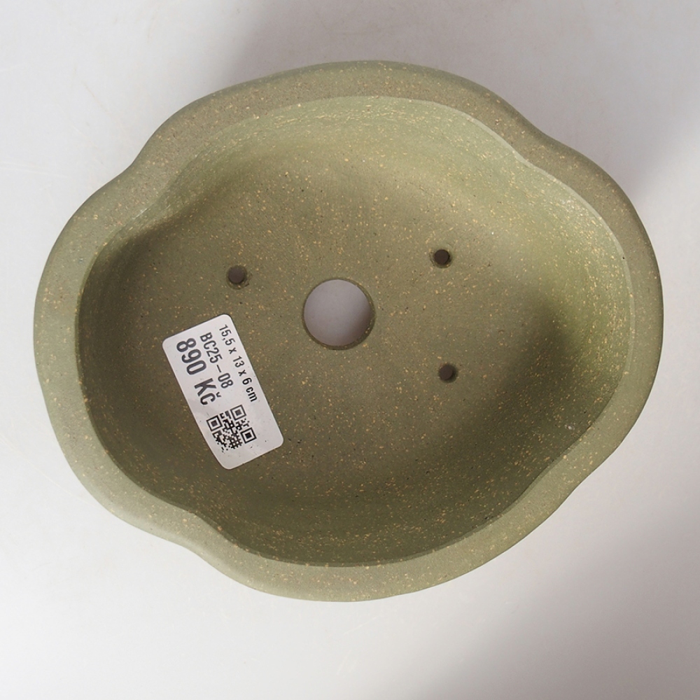 Bonsaischale aus Keramik 15,5 x 13 x 6 cm, grün