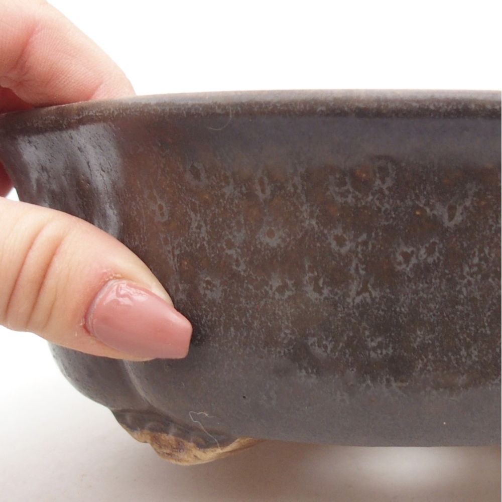 Bonsaischale aus Keramik 18,5 x 17 x 6 cm, braun