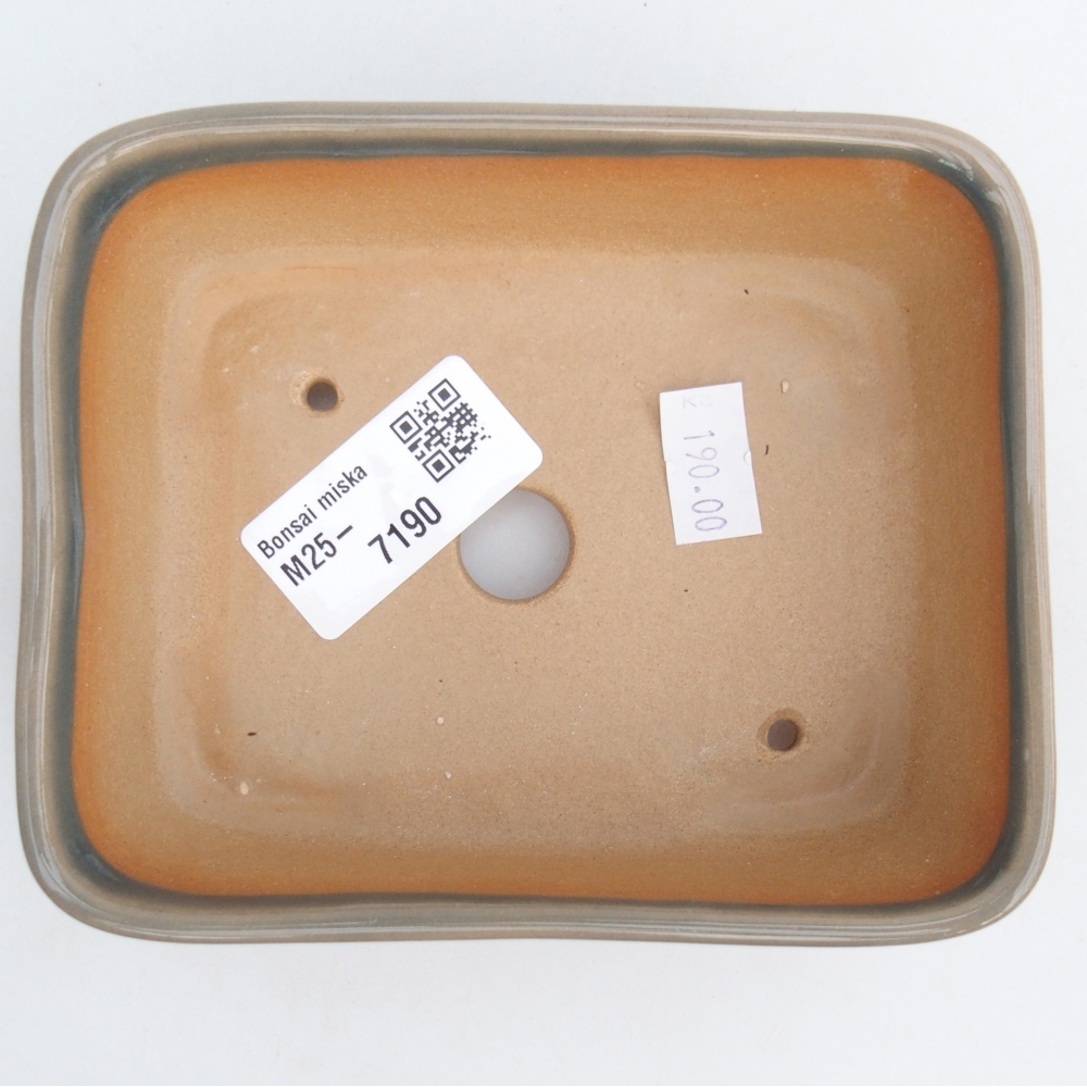Bonsaischale aus Keramik 12 x 10 x 4 cm, grau