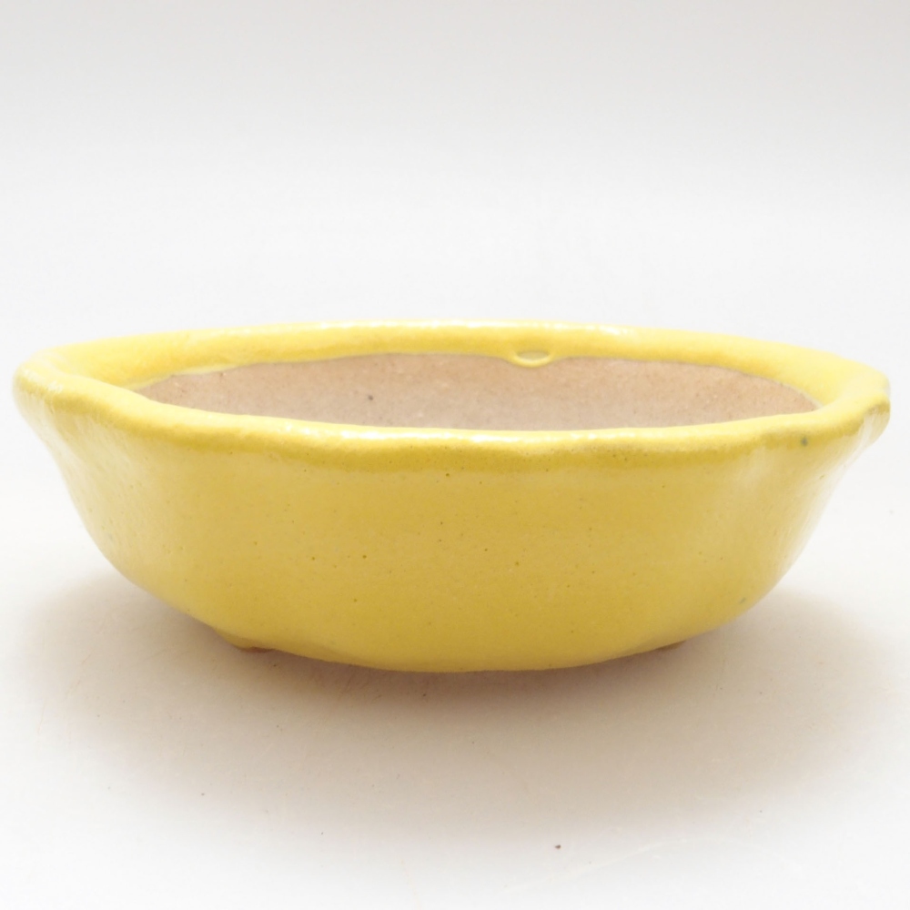 Bonsaischale aus Keramik 7 x 7 x 2 cm, gelb