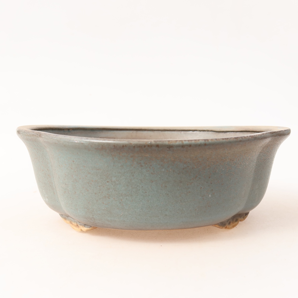 Keramik-Bonsai-Schale, 18,5 × 16,5 × 6 cm, Farbe: blau