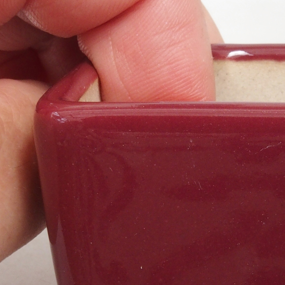 Mini-Bonsaischale 4,5 x 4,5 x 4,5 cm, bordeauxrot