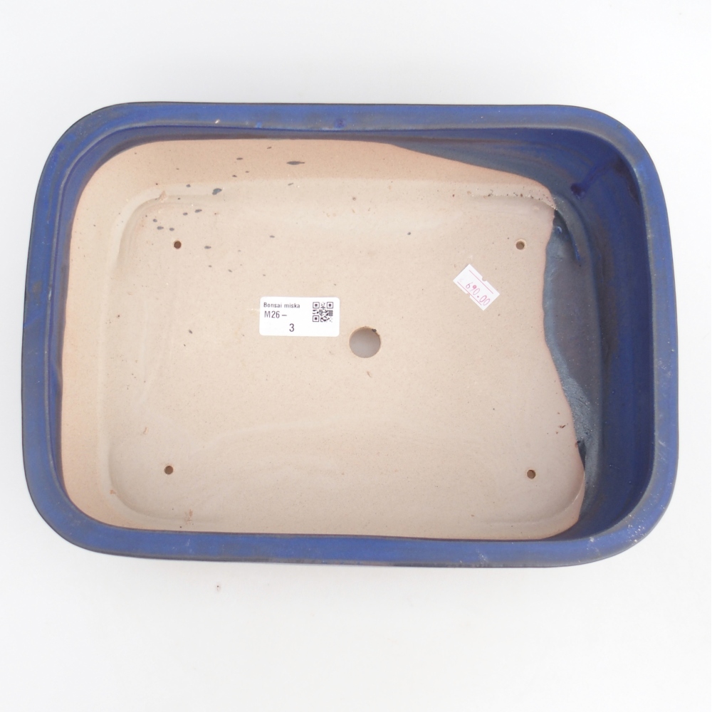 Bonsaischale aus Keramik 28,5 x 21 x 7,5 cm, Farbe blau