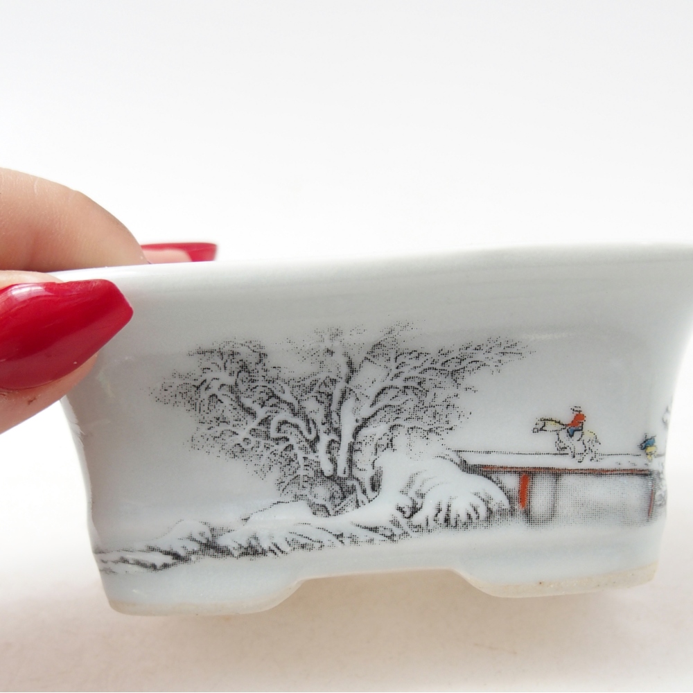 Mini-Bonsaischale 10 x 7,5 x 4 cm, Farbe weiß