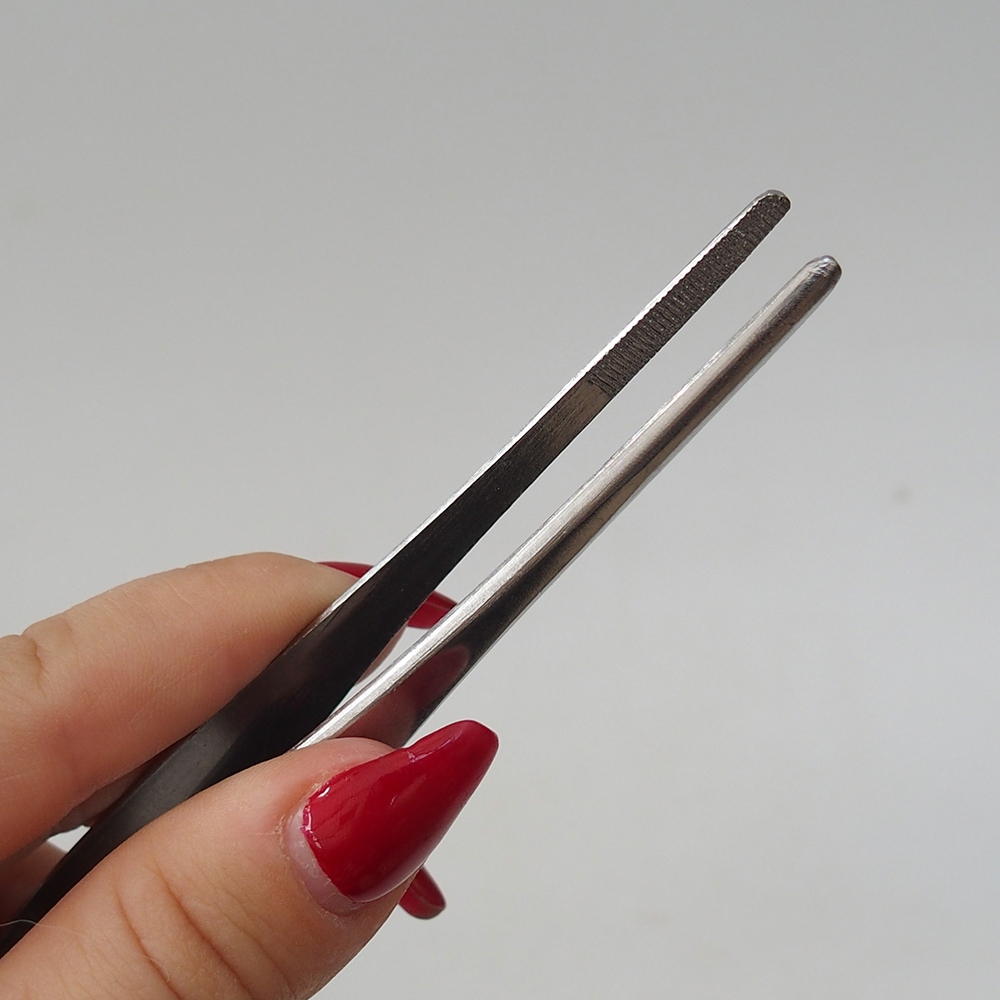 Greifzange und Pinzette 22 cm - Edelstahl