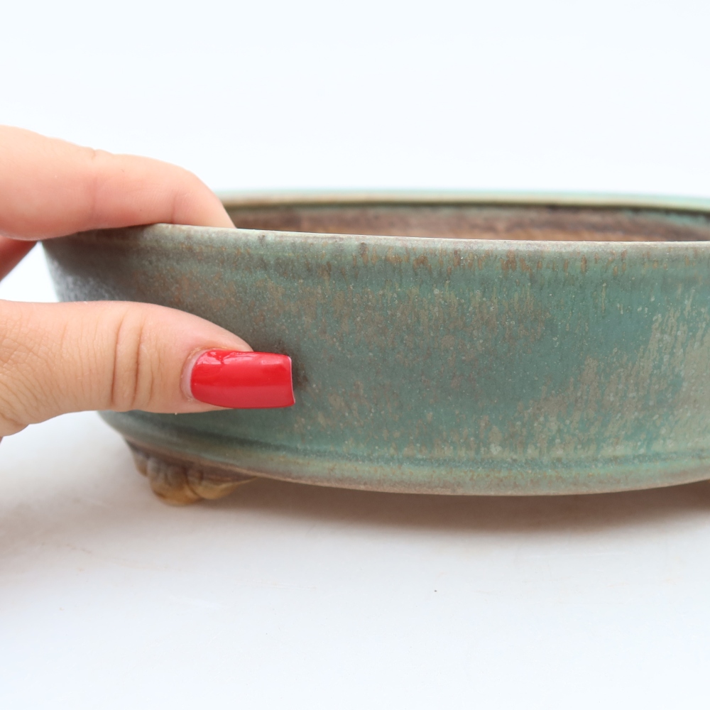 Bonsaischale aus Keramik 21,5 x 21,5 x 6 cm, grün