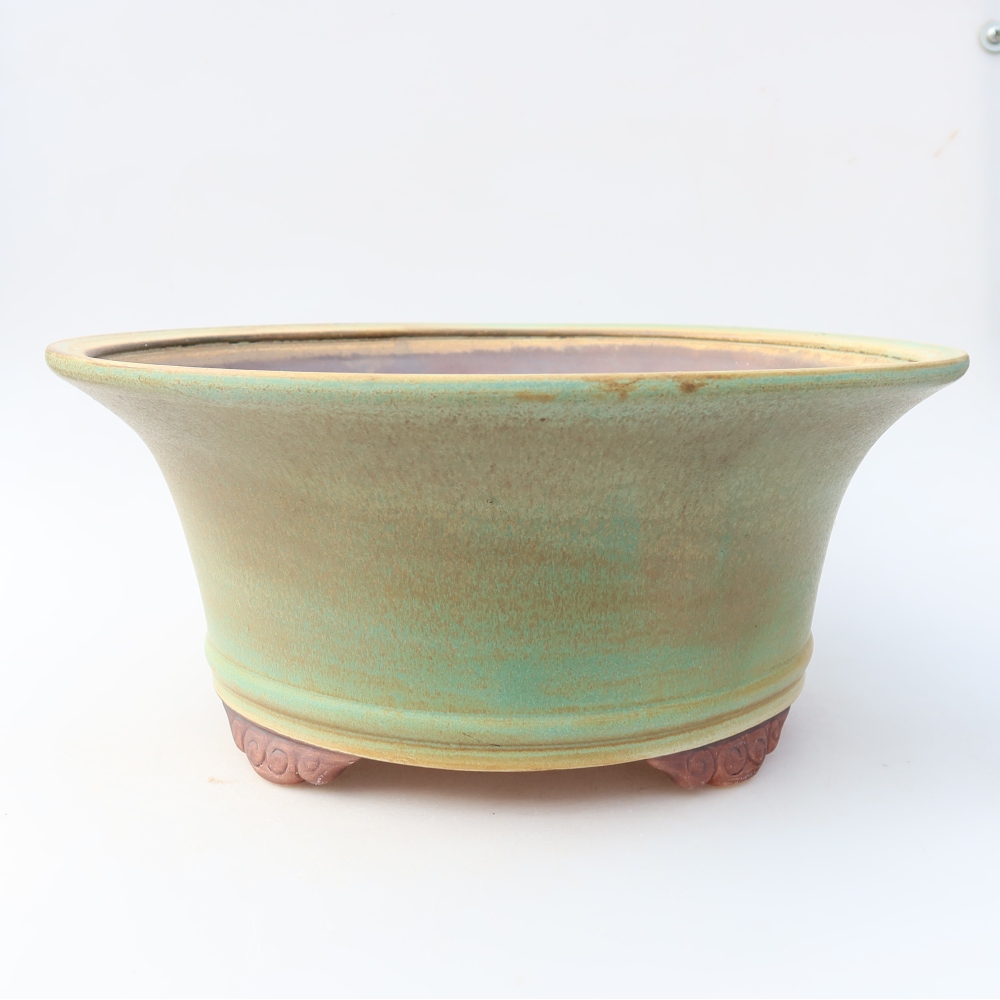 Keramik-Bonsai-Schale 31,5 x 31,5 x 14,5 cm, Farbe: grün