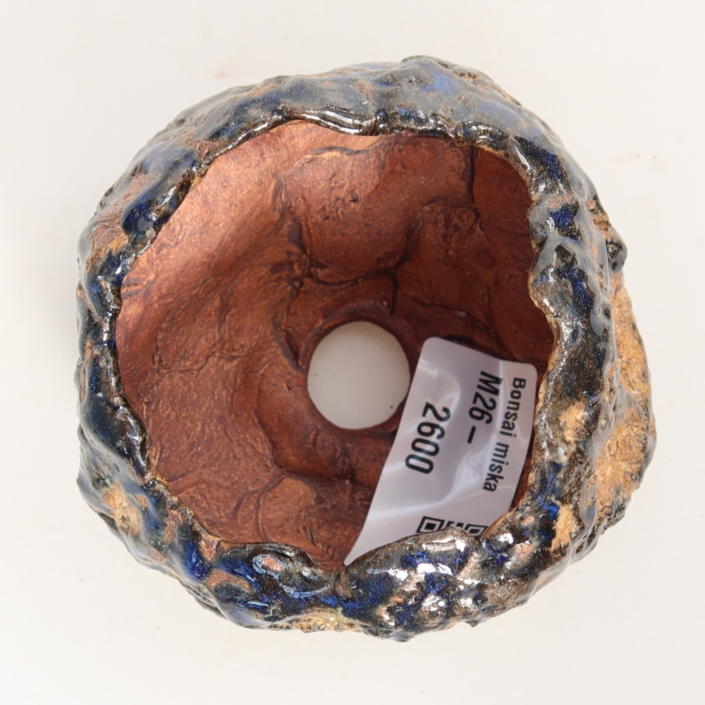 Keramikschale  7 x 7 x 5,5 cm, Farbe: blau-braun
