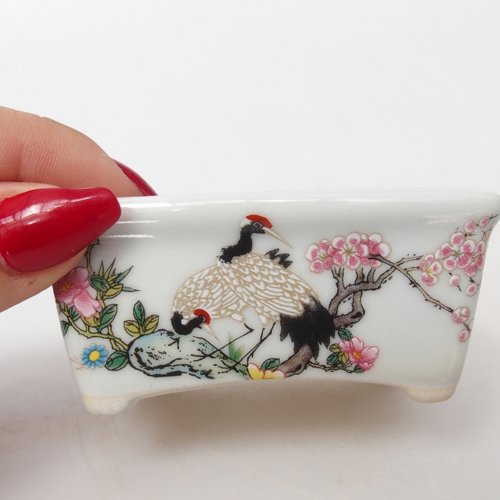 Mini-Bonsaischale 8 x 6,5 x 3,5 cm, weiß