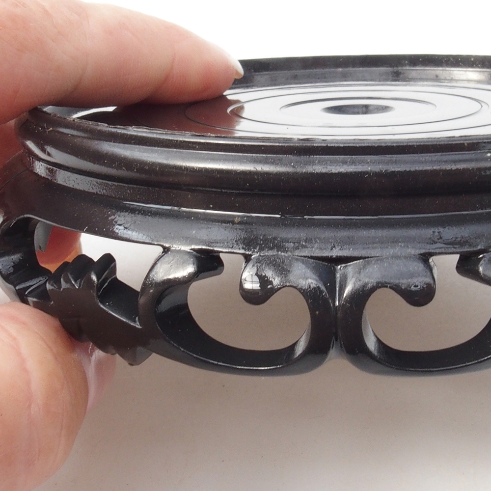 Kunststoff-Bonsai-Tisch rund 11 x 11 x 3,5 cm, Farbe schwarz