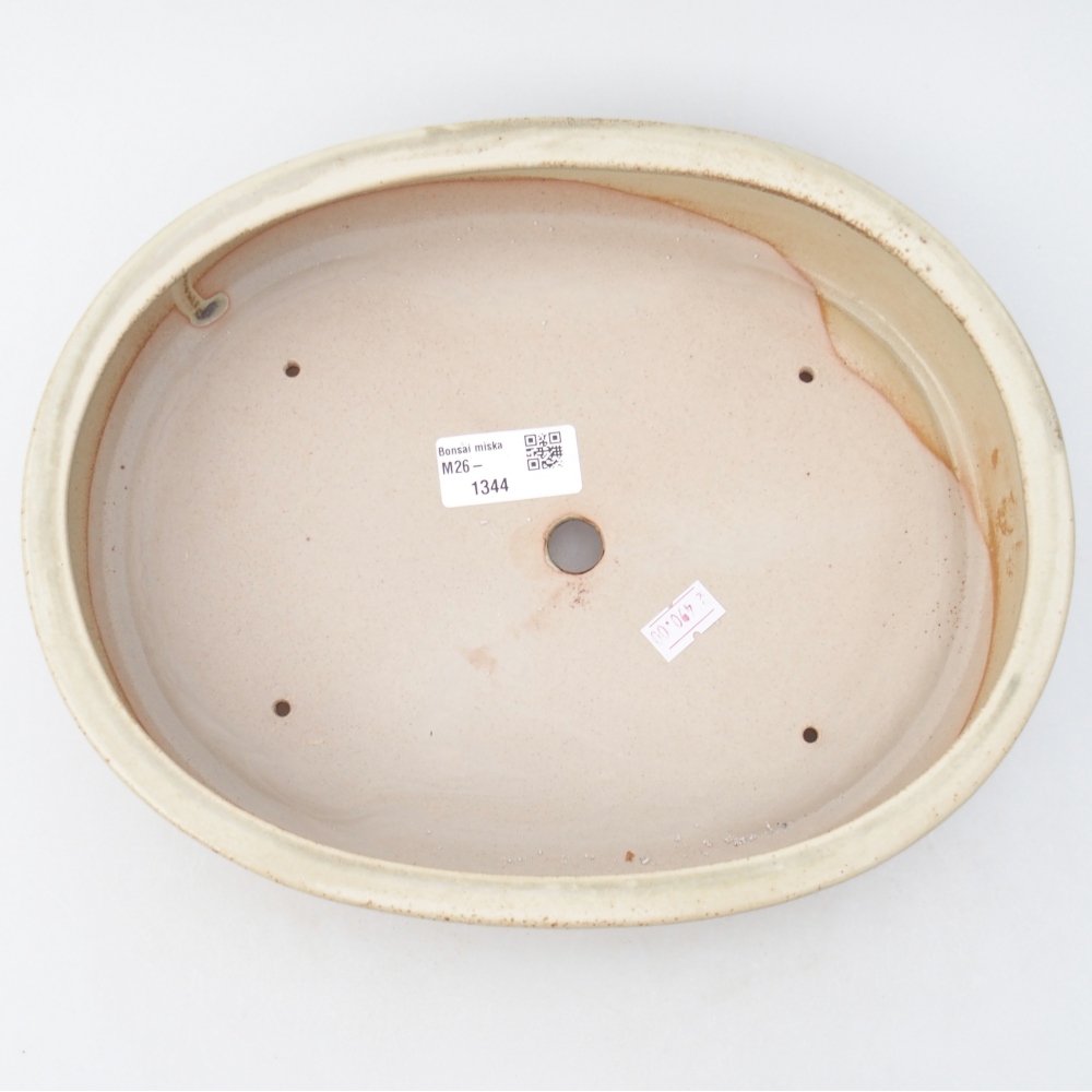 Bonsaischale aus Keramik 27 x 21 x 5,5 cm, Farbe beige
