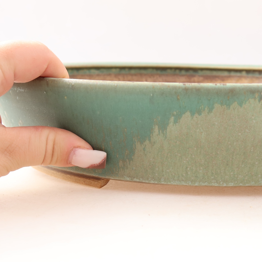 Keramik-Bonsai-Schale 32 x 27,5 x 6,5 cm, Farbe: grün