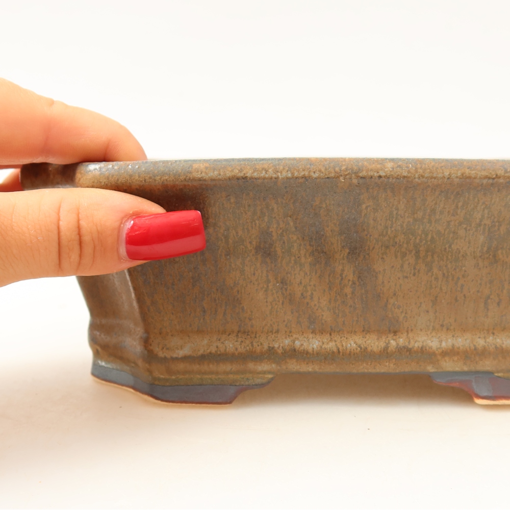 Keramik-Bonsai-Schale 18 x 15,5 x 6 cm, Farbe: braun