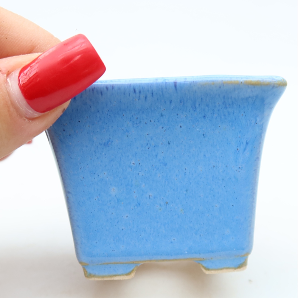 Bonsaischale aus Keramik 6,5 x 6,5 x 5 cm, Farbe blau
