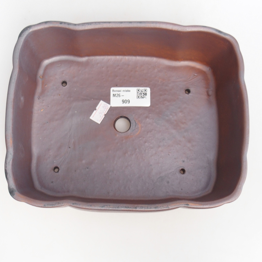 Bonsaischale aus Keramik 21 x 17 x 7 cm, metallfarben
