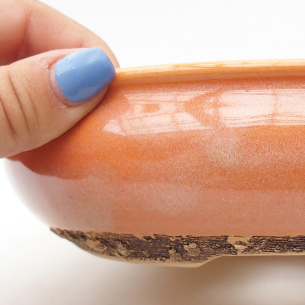 Bonsaischale aus Keramik 17,5 x 17,5 x 5 cm, orange