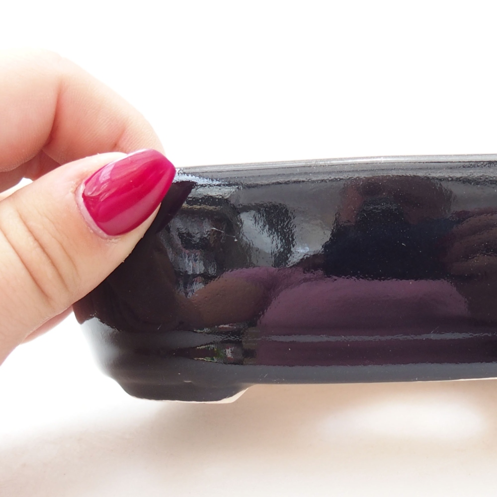 Bonsaischale aus Keramik 13 x 9 x 4 cm, schwarz