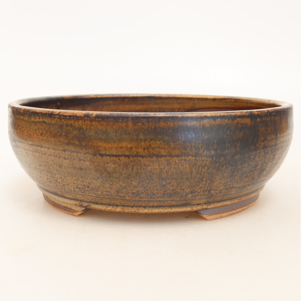 Keramik-Bonsai-Schale 17,5 x 17,5 x 6 cm, Farbe: braun
